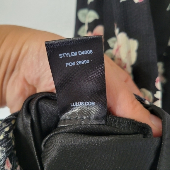 Lulu's Frances Black Floral Print Strapless Tie-Front Mini Dress Size XS - Picture 5 of 11